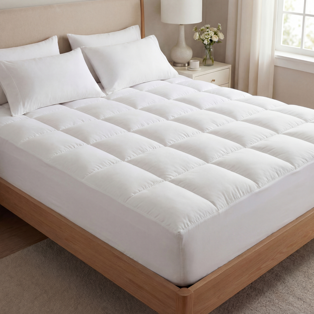 Premium Quilted 1000GSM Mattress Topper - lifestyle photo 2