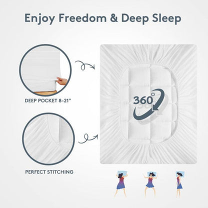 Premium Quilted 1000GSM Luxury Extra Thick Mattress Topper - Breathable & Fluffy Soft